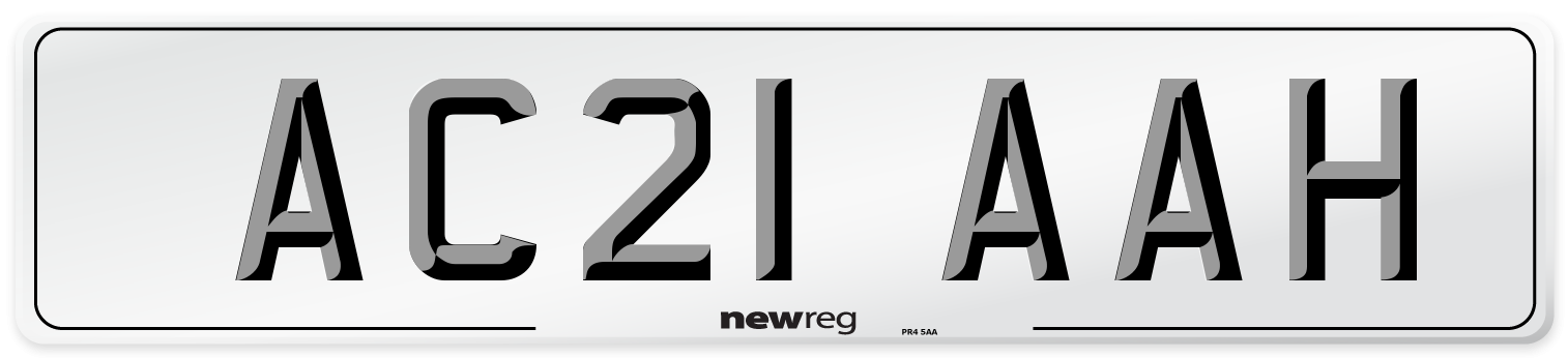 AC21 AAH Number Plate from New Reg